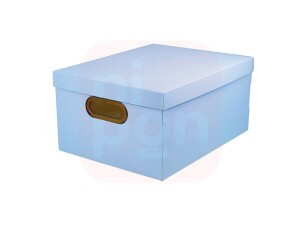 Caixa Organizadora Linho Média Azul - Dello