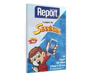 Papel Sulfite A4 Azul 75g 100 Fls - Report