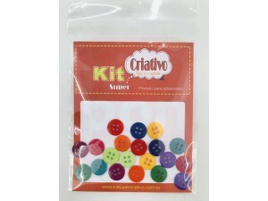 Botão Colorido 11mm C/20 - Kit Criativo