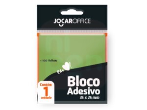 Bloco Adesivo Verde 76 x 76mm - Jocar Office