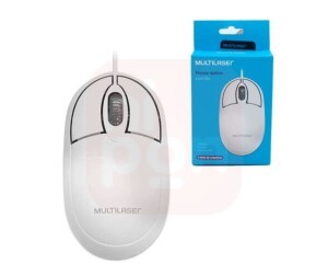 Mouse Com Fio Classic Conexão USB 1200dpi Cabo de 120cm 3 Botões Branco - MO302