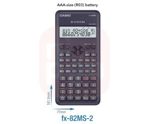 Calculadora Cientifica 240 Funções Fx-82ms-2-S4-Dh Preto - Casio
