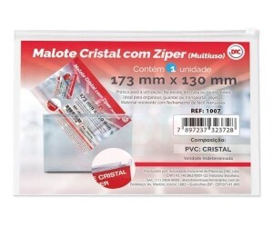 Pasta Malote Cristal Com Zíper 173 X 130mm - Dac