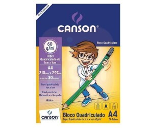 Papel A4 Quadriculado 60g 30fls - Canson