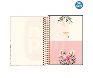 Agenda Espiral Diária 14 x 20 cm Le Vanille 2024 - Be Brave Enought - Capa Rosa