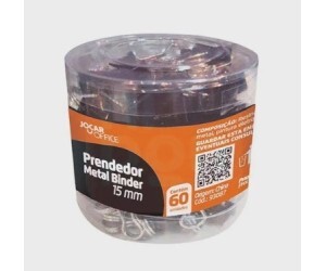 Prendedor de Metal Binder 15mm Embalagem com 60 unidades