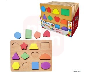 Tabuleiro Didatico Formas De Madeira C/12 Peças