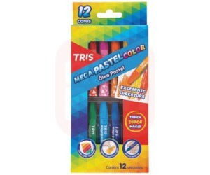 Giz de Cera 12 Cores Mega Pastel - Tris