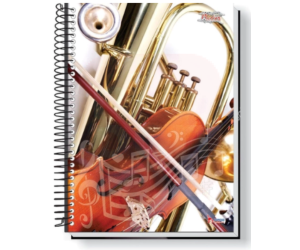 Caderno Espiral 1/4 Capa Dura Musica Vertical
