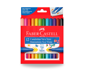 Canetinha 12 Cores Vai e Vem - Faber-Castell