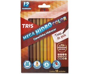 Canetinha 12 Cores Tons de Pele Mega Hidro Color - Tris