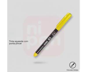 Caneta Marcador Brush Aquarelável CIS - Amarelo