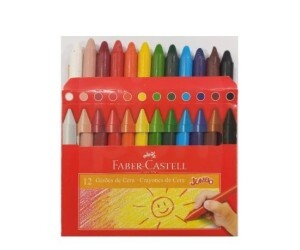 Gizão De Cera Jumbo Infantil 12 Cores - Faber Castell