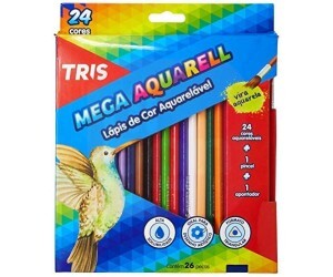 Lápis de Cor 24 Cores Aquarelável Mega Aquarell - Tris
