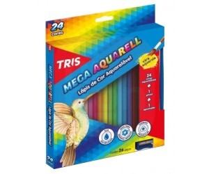 Lápis de Cor 24 Cores Aquarelável Mega Aquarell - Tris