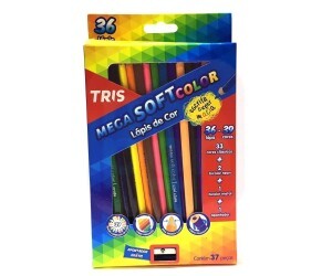 Lápis de Cor 36 Cores Mega Soft Color - Tris
