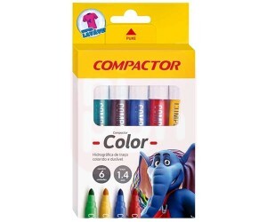 Canetinha 6 Cores Jumbo - Compactor