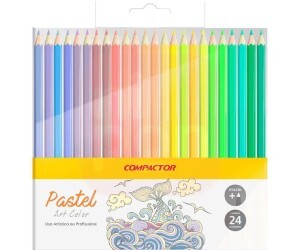 Lápis de Cor 24 Cores Pastel - Compactor