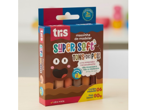 Massa de Modelar Super Soft Tons de Pele – Caixa com 6 Cores