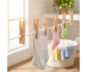 Prendedor de Roupas em Madeira – Pacote com 12 Unidades