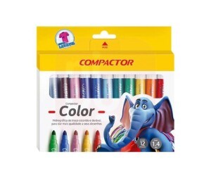 Canetinha 12 Cores Jumbo - Compactor